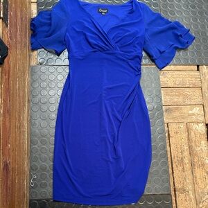 Connected Apparel Royal Blue Midi Dress
